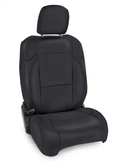 PRP Front Seat Covers For 18-24 Jeep Wrangler JL 2 Door with Pocket Back Pair All Black PRP Seats