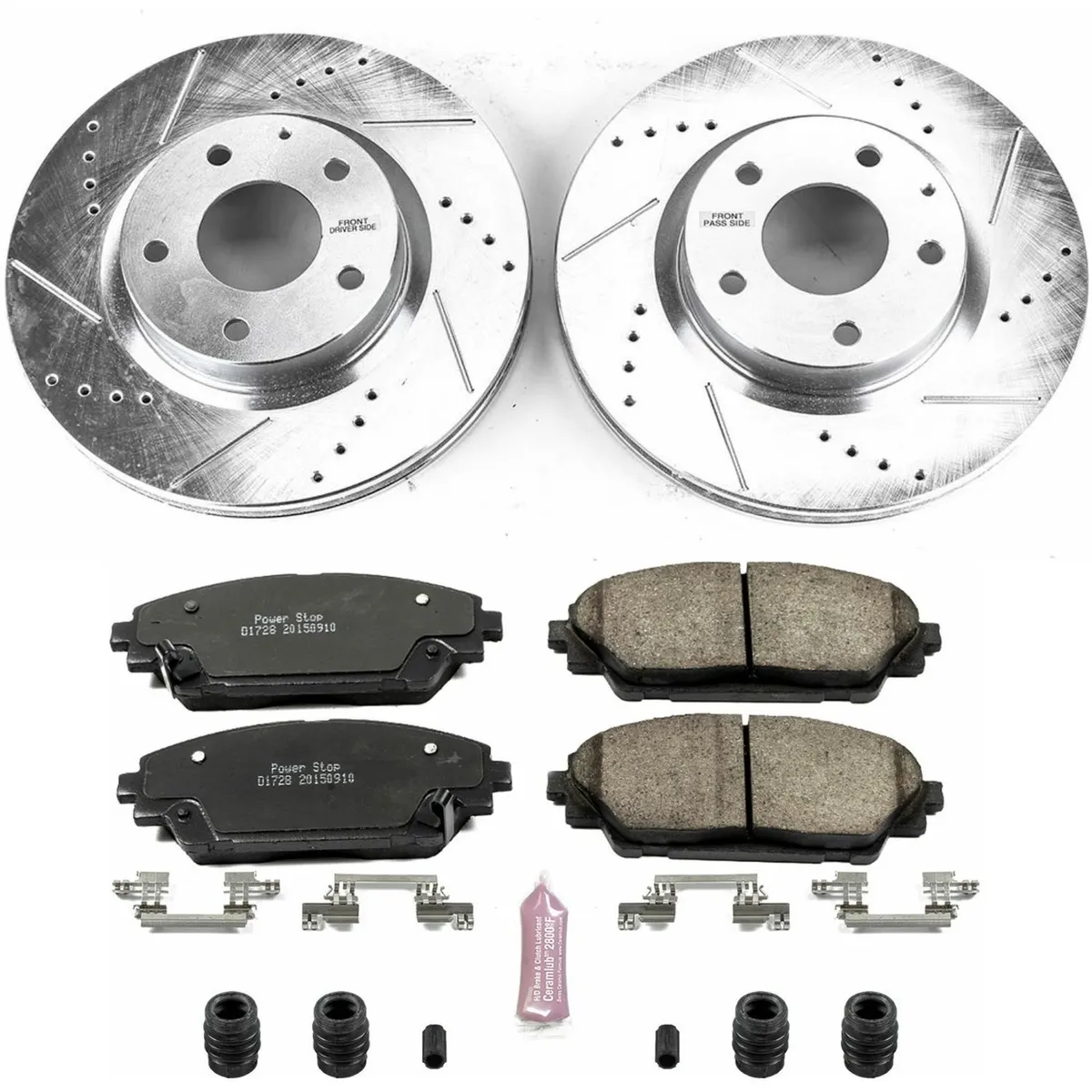 Z23 Evolution Sport Upgrade Kit: Drilled/Slotted Rotors; Carbon-Fiber Ceramic Pads W/Hardware product image