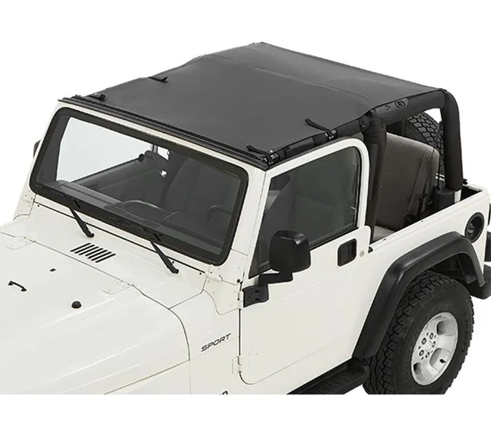 Jeep Wrangler Bikini Top Sun Extended Safari Style Bikini Top For Jeep 1997-2006 Wrangler TJ Black Diamond Bestop product image