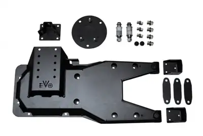 EVO Manufacturing 0718 Wrangler Pro Series Hinged Gate Tire Carrier Black Powdercoat Steel For 37 Inch Tire