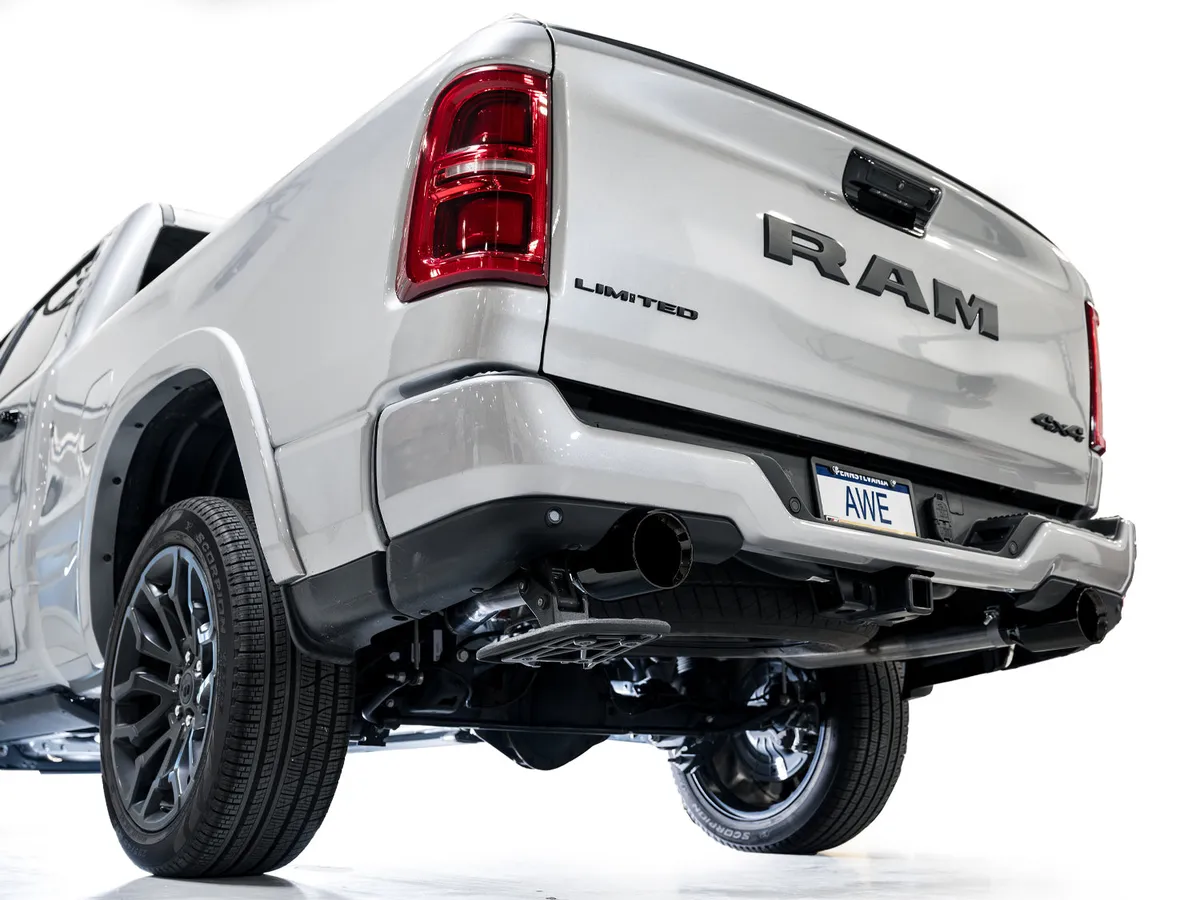 AWE 0FG Catback Exhaust for 2025 RAM 1500 3.0TT Standard and High Output - Chrome Silver Tips - 3015-32530 product image