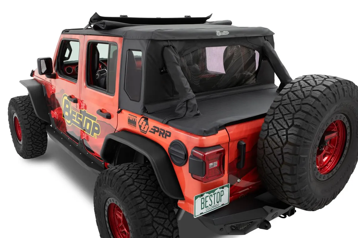 Bestop Halftop Soft Top - Jeep '24-Current Wrangler JL 4-Door (Black Diamond) product image