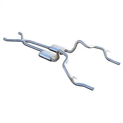 Pypes Performance exhaust Crossmember Back w/X-Pipe Exhaust System 70-74 F-Body Split Rear Dual Quarter Exit 3in Intermediate And Tail Pipe StreetPro Mufflers/Hardware Incl Tip Not Incl Polished 409 Stainless Pypes Exhaust