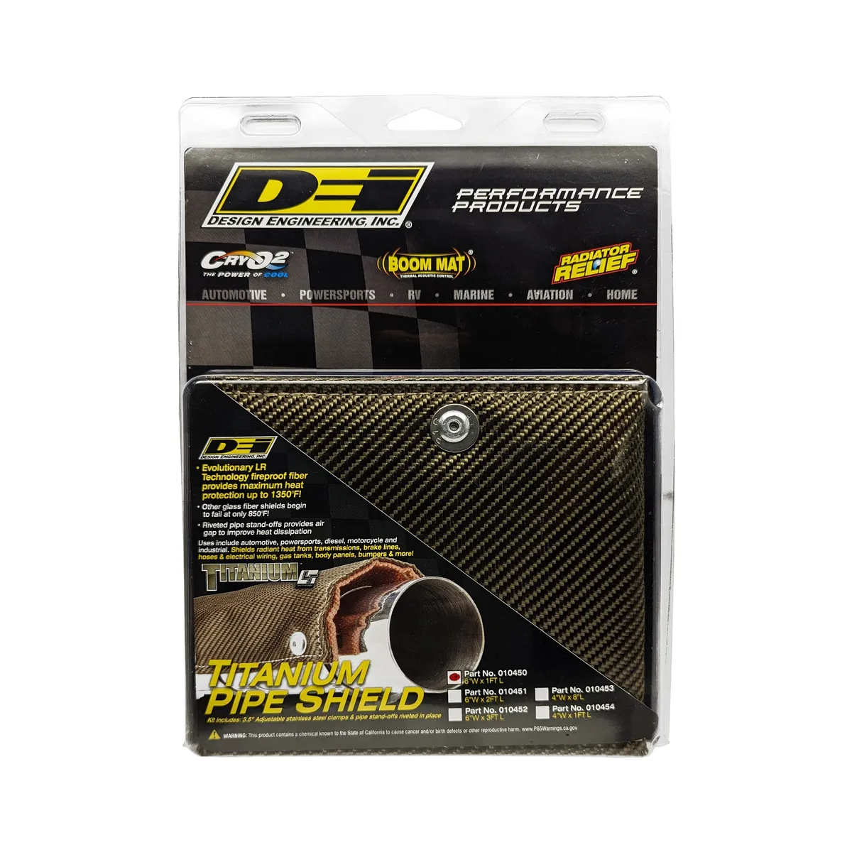 DEI Titanium Pipe Shield - Exhaust Heat Shield 1ft x 6in product image