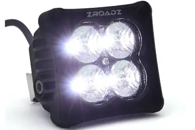 ZROADZ Off Road Products 21c Bronco Front Bumper Top LED Kit(4)3in White LED Pod Light(2)3in Amber Pod L