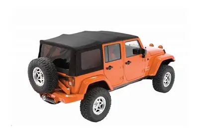 Bestop Bestop Replace-A-Top OE Exact (OEX) for OEM - Jeep '07-09 Wrangler JK 4-Door (Black Diamond Sailcloth; Tinted Windows; No Door Skins Included)