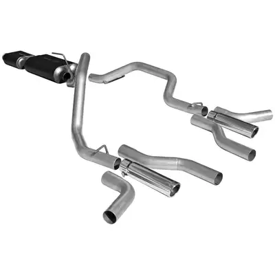 Flowmaster 00-06 Toyota Tundra 4.7L V8 2/4 Wheel Drive All W.B. 2.50in Mandrel Bent Tubing Incl. Hardware Resonator Heat Shields Super 50 Series Muffler 3.00in Logo Embossed Stainless Tips American Thunder Incl. Tube Extensions For DOR And DOS In Kit 16