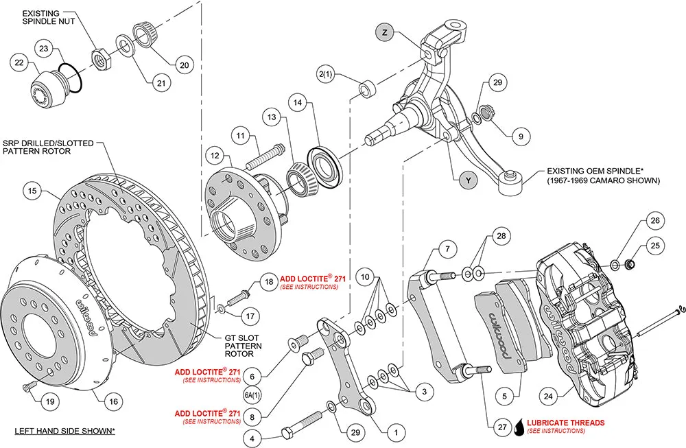 1960 - 1982 Buick, Chevrolet, Ford, GMC, Mercury, Oldsmobile, Pontiac AERO6 Big Brake Front Brake Kit - 140-15053 product image