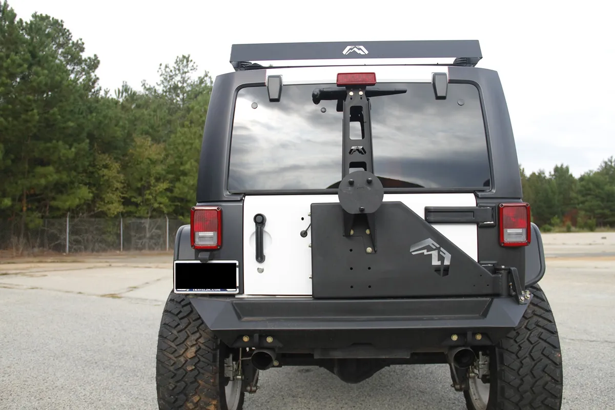Off The Door Tire Carrier; 2 Stage Black Powder Coated; Needs Base Bumper; product image