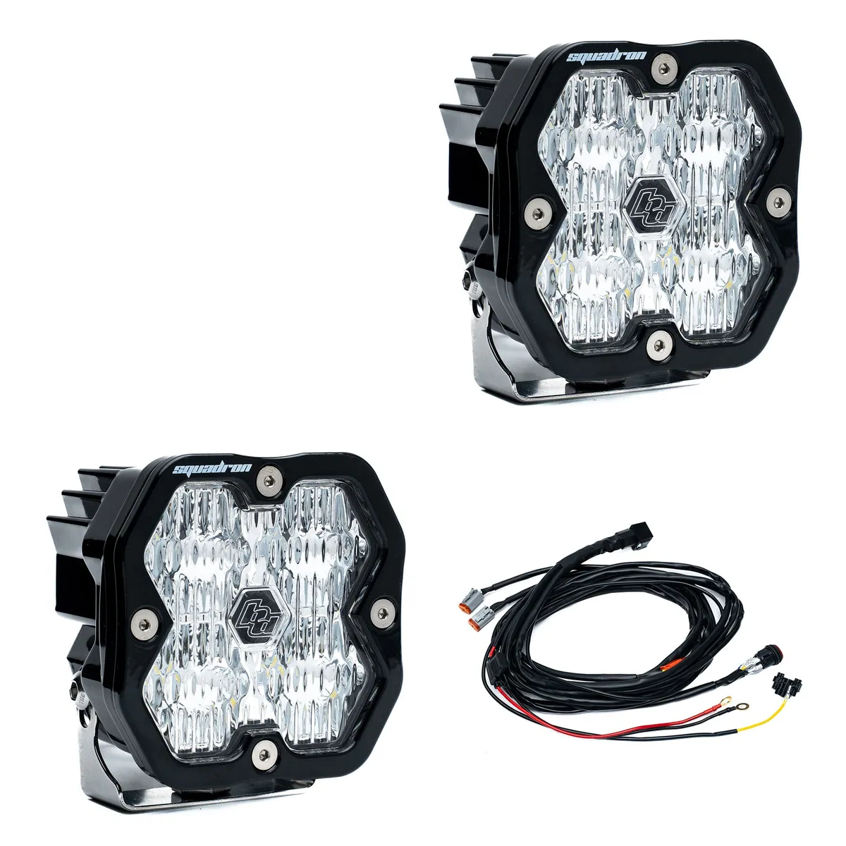 Squadron 2.0 Pro Black LED Auxiliary Light Pod Pair (No Harness) Universal Baja Amber Spot Baja Designs product image