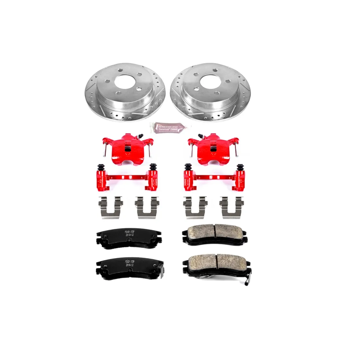 Z23 Evolution Sport Upgrade Kit: Drilled/Slotted Rotors; Carbon-Fiber Ceramic Pads; Powder Coated Calipers product image
