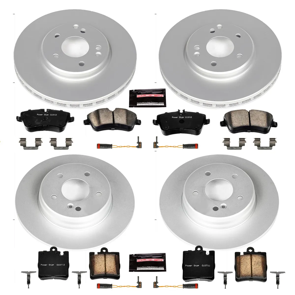 Z23 Sport Geomet Coated Rotor Kit For European Vehicles: Genuine Geomet Fully Coated Rotors; Carbon-Fiber Ceramic Pads W/Hardware; Pad Sensors product image