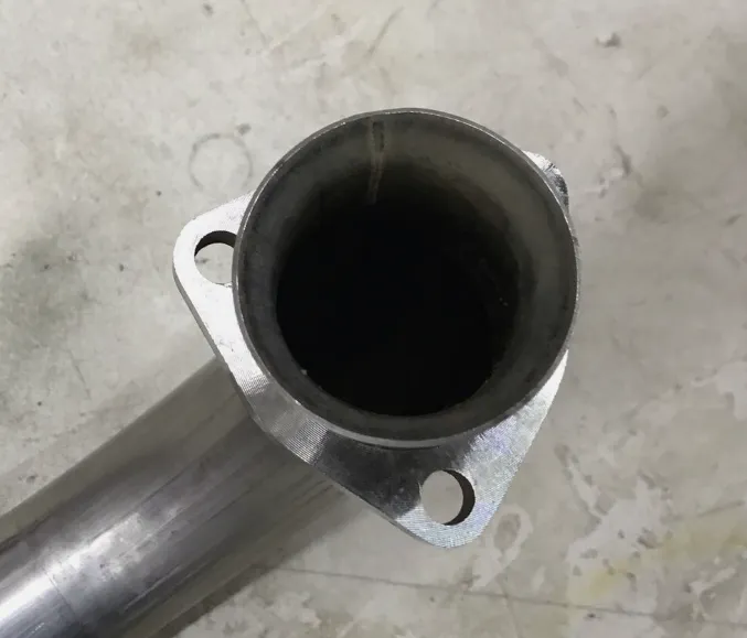 Exhaust Manifold Down Pipe 2.5 in w/Standard Manifolds 3 Bolt Flange Hardware Not Incl Natural 409 Stainless Steel Pypes Exhaust product image