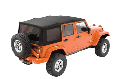 Bestop Bestop Replace-A-Top OE Exact (OEX) for OEM - Jeep '07-09 Wrangler JK 2-Door (Black Diamond Sailcloth; Tinted Windows; No Door Skins Included)