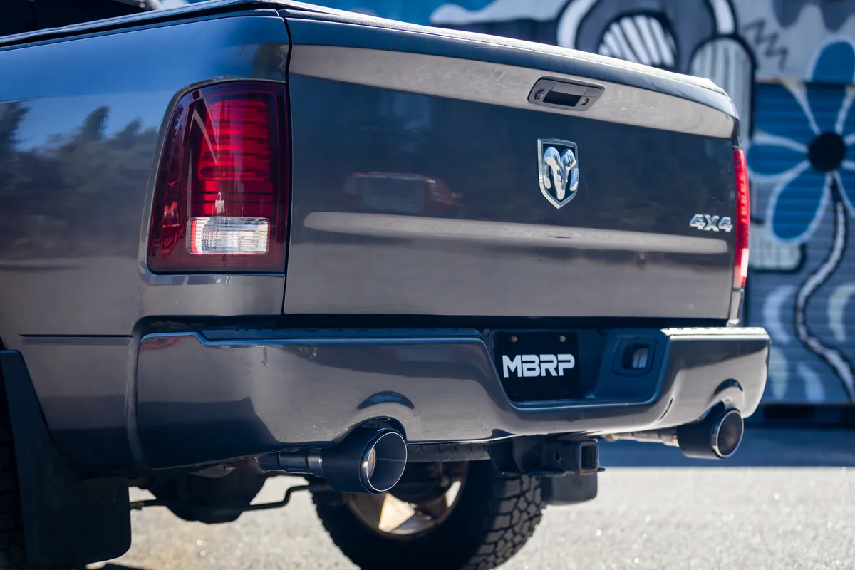 2009-2018 Ram 1500 and 2019-2024 Ram 1500 5.7L Hemi Carbon Fiber Exhaust Tips, 5 Inch OD Dual Wall Angle Cut. Sold In Pairs MBRP product image