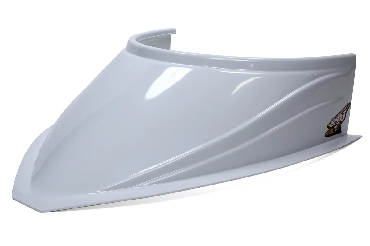 FiveStar MD3 Hood Scoop 5in Tall Curved White