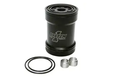 System One Billet Oil Filter w/Blt Cap 45 Micron - Black