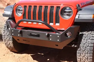 Rock Hard 4X4 Rock Hard 4x4 Patriot Series Aluminum Mid Width Front Bumper w/ Lowered Winch Plate - JT/JL