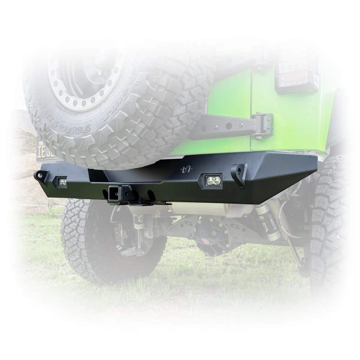 Jeep JK Rear Bumper with LED Pod Lights & Hitch Receiver | 2007–2018 product image