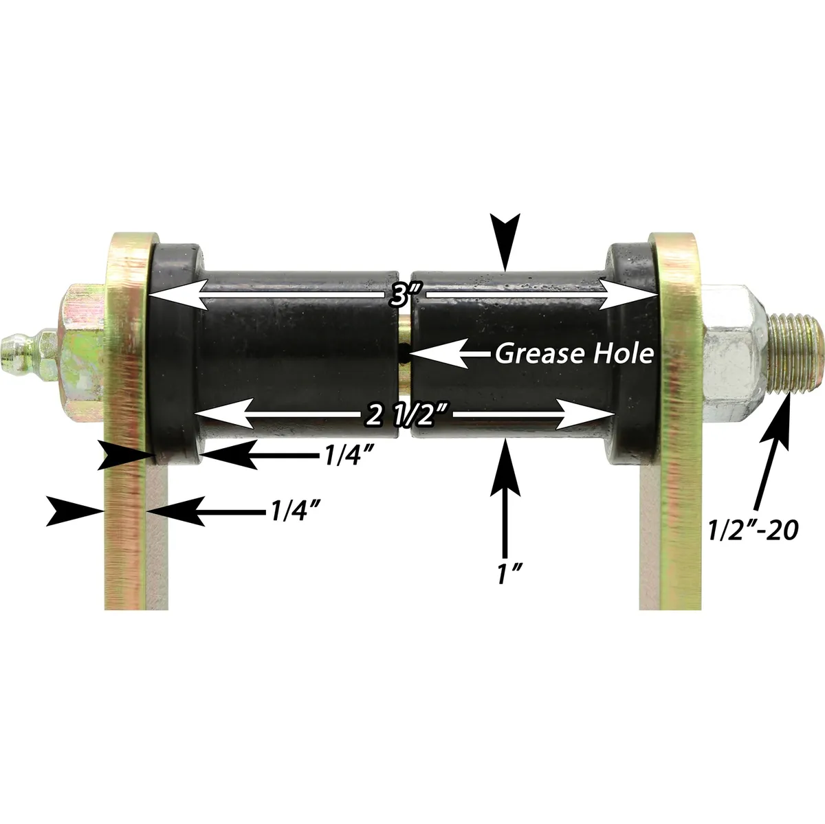 HD Leaf Spring Shackles 76-86 Jeep CJ Rear Includes Urethane Bushings HD Greasable Bolts Pair RockJock 4x4 product image