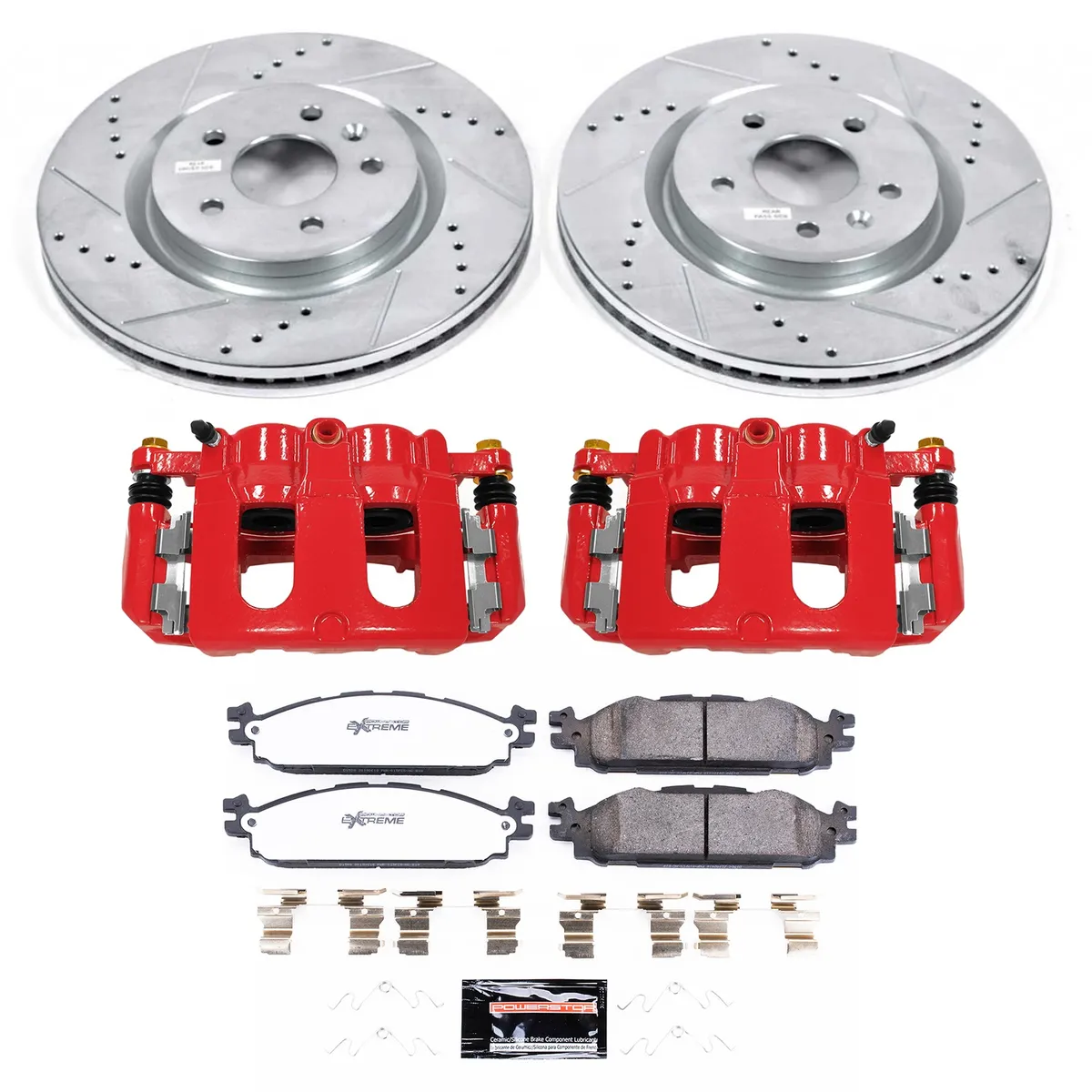 Z36 Truck/Tow Upgrade Kit: Drilled/Slotted Rotors; Carbon-Fiber Ceramic Pads; Powder Coated Calipers product image