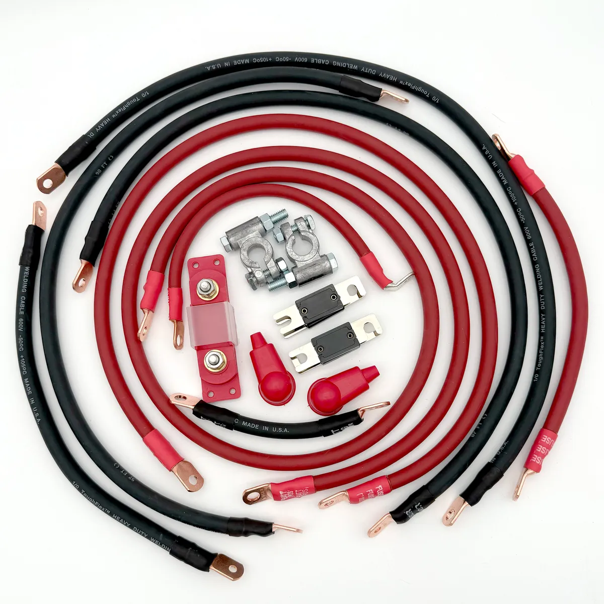 2018-2025 Jeep Wrangler JL Battery Cable Kit 2.0 Liter 1/0 Gauge Battery Cable Big7Kits product image