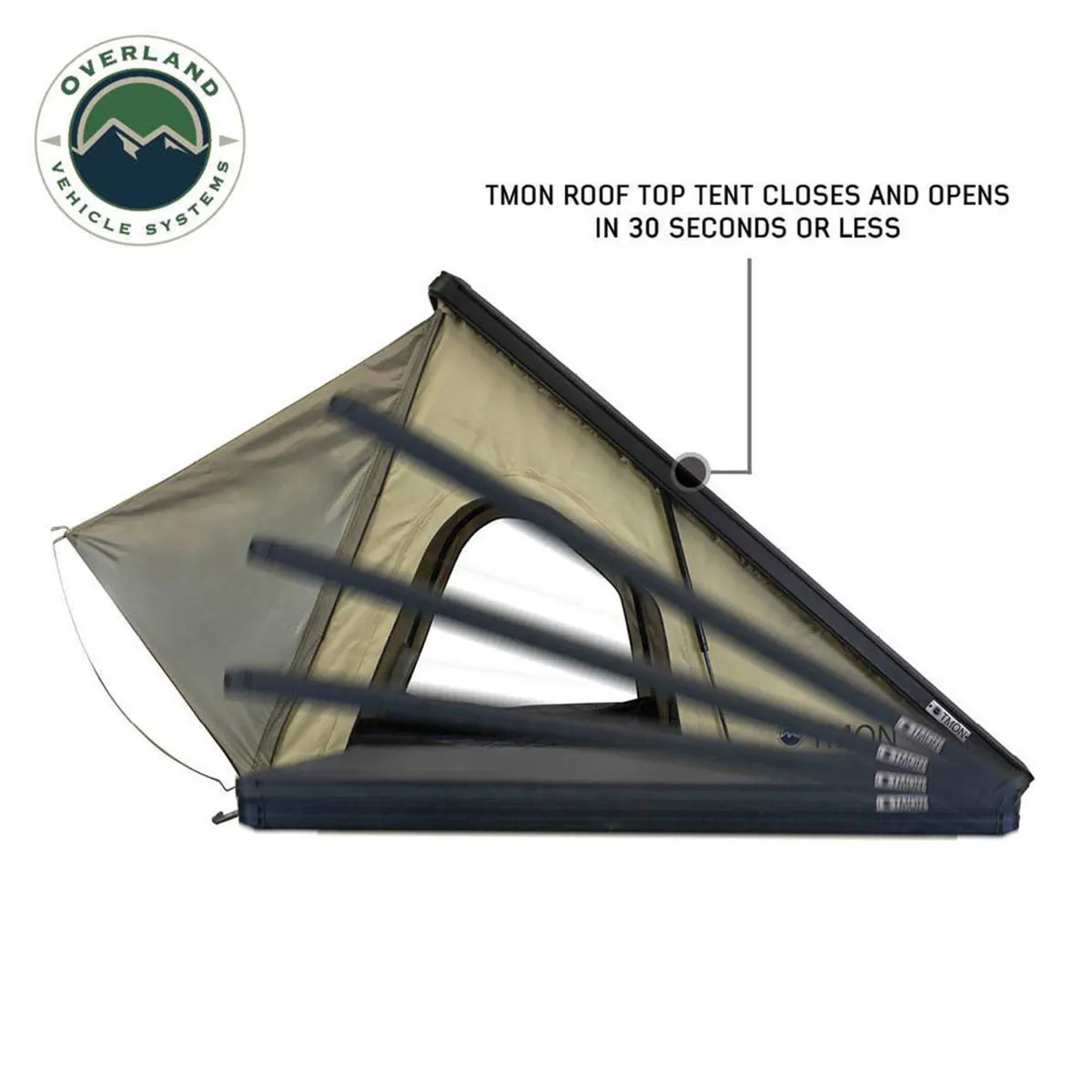 LD TMON - Clamshell Aluminum Roof Top Tent, 2 Person, Tan Body & Green Rainfly product image