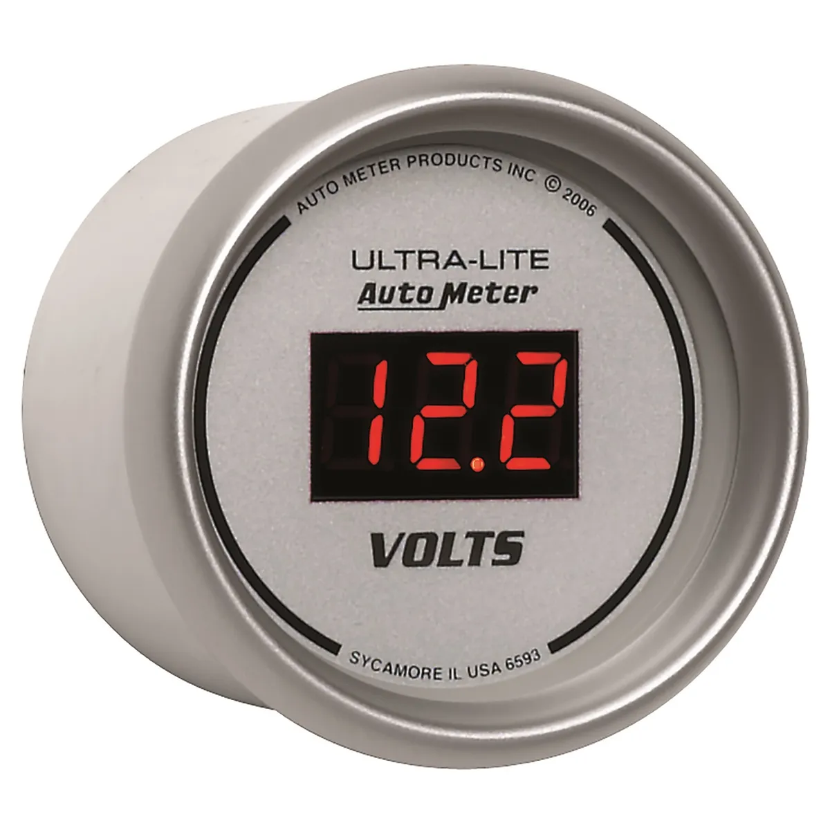 Gauge, Voltmeter, 2 1/16", 18V, Digital, Silver Dial w/ Red LED product image