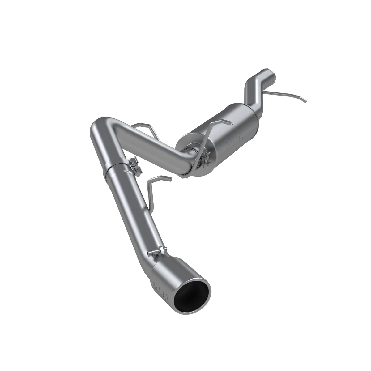 Armor Lite Cat Back Exhaust System; 3 in.; Incl. Ext. Pipe/Muffler/Over Axle Pipe/Tailpipe/Hardware/4 in. OD Tip; Single Side Exit; Aluminized; product image