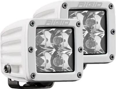 RIGID Industries Rigid D-Series Pro LED Light, Spot Optic, Surface Mount, White Housing, Pair