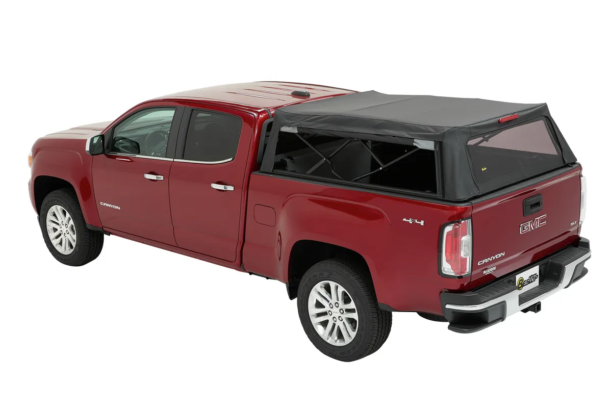 Supertop Truck Bed Cap 2 For Chevy/GMC 2015-2024 Colorado/Canyon 5.0 Foot Black Diamond PVC Coated Sailcloth No Drill Bestop product image