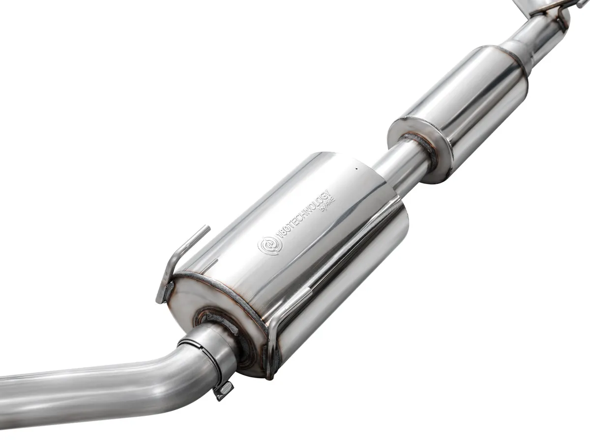 AWE 0FG Exhaust for 4th Gen Toyota Tacoma - Dual Chrome Silver Tips product image