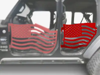 Steinjager Doors 2019 to Present Trail, American Flag Design American Flag Red Baron