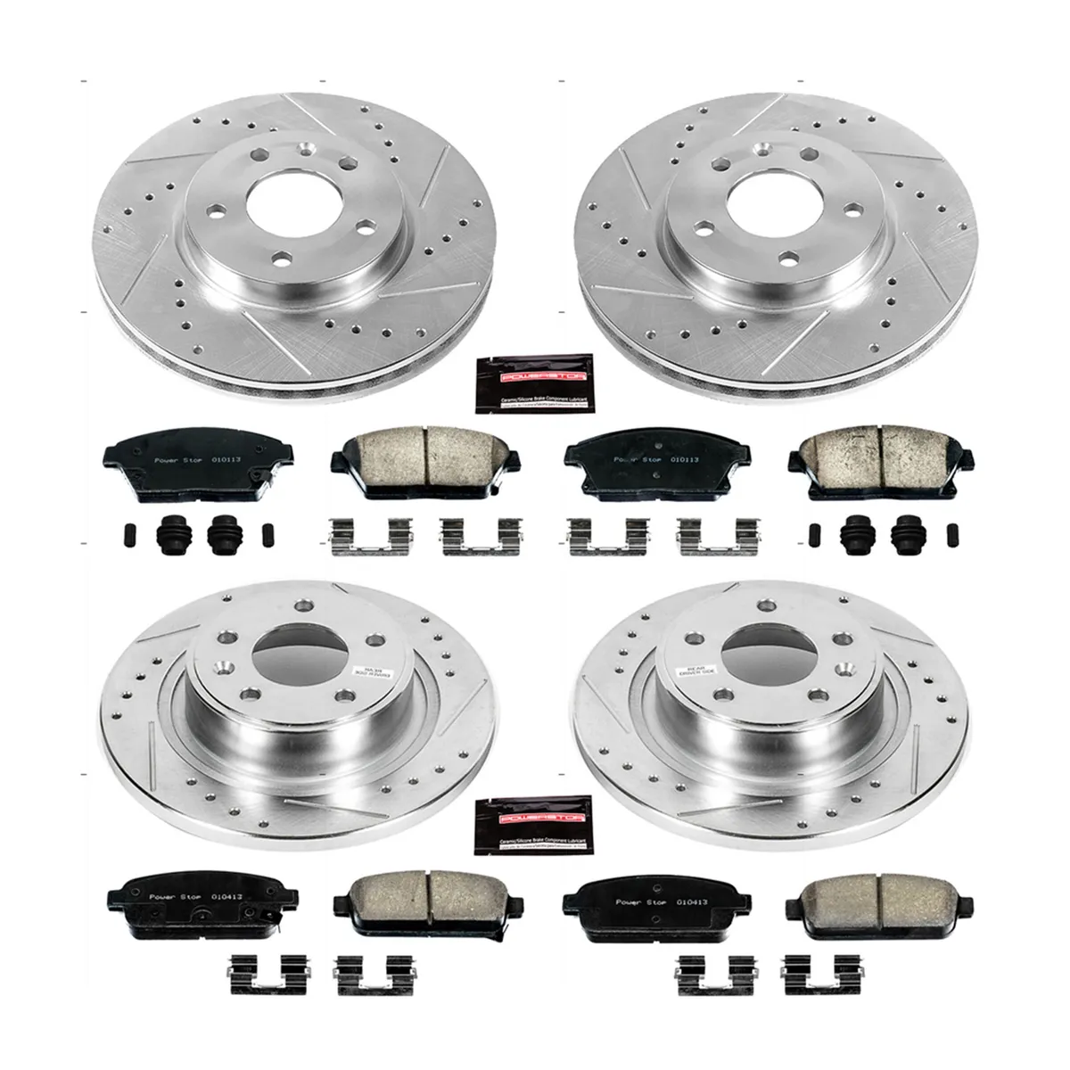 Z23 Evolution Sport Upgrade Kit: Drilled/Slotted Rotors; Carbon-Fiber Ceramic Pads W/Hardware product image