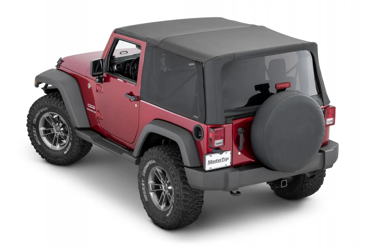 Mesh Trail Screens 2010-2018 2 Dr JK Wrangler with Factory Original or MasterTop Soft Top 3 piece Kit Black Mesh MasterTop product image