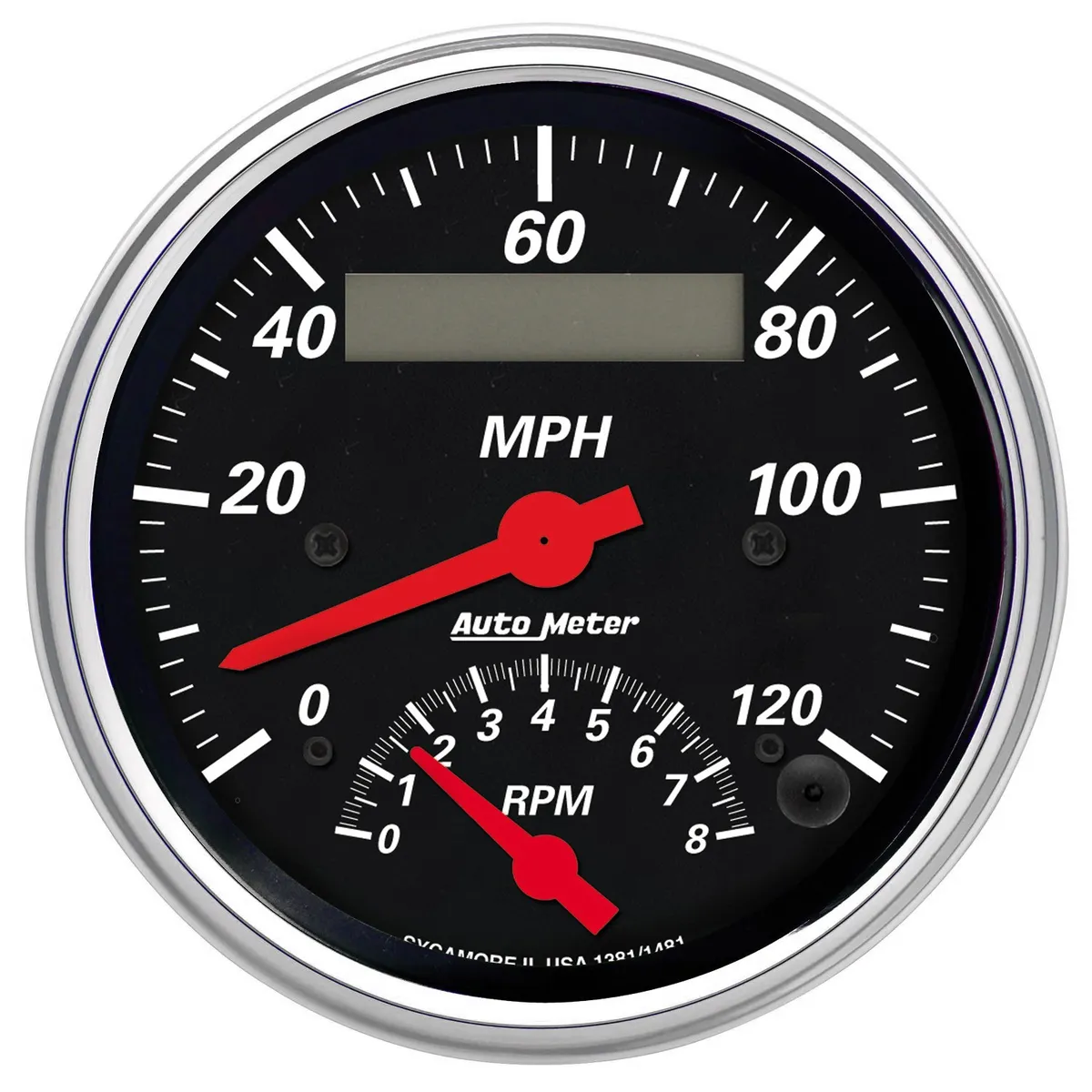 Gauge, Tach/Speedo, 3 3/8", 120mph & 8k RPM, Elec. Program., Designer Blk product image