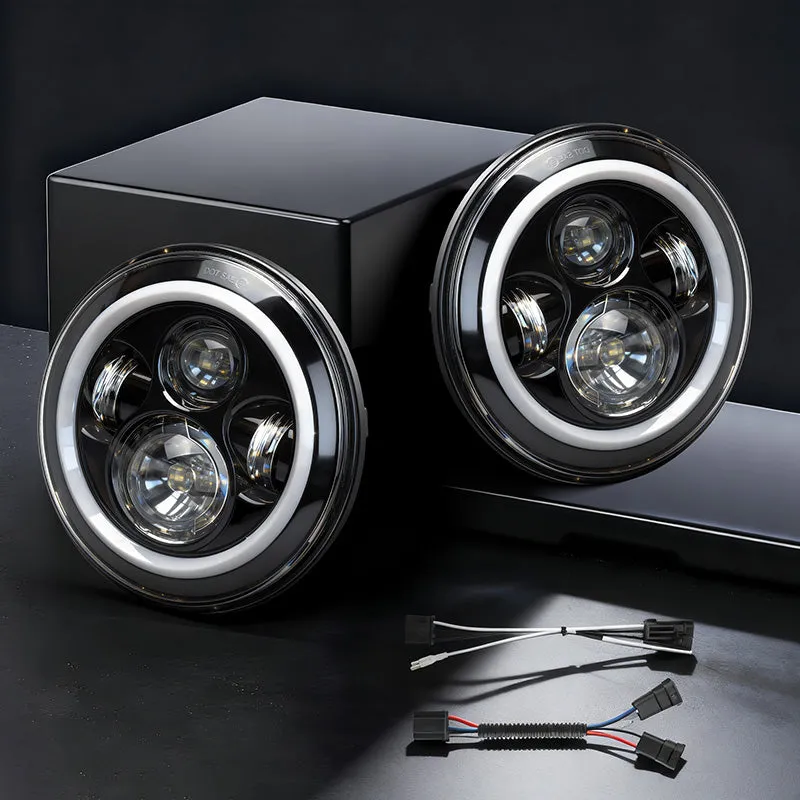 Best Seller Jeep Wrangler LED Headlights with Halo DRL & Turn Signals for 1997–2018 JK CJ TJ product image