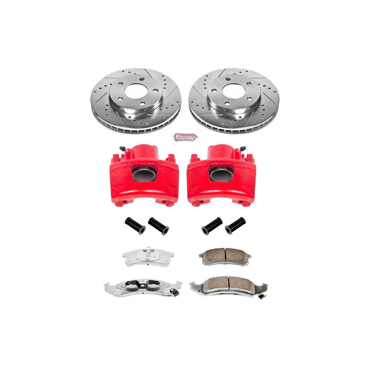 Z26 Street Warrior Upgrade Kit: Drilled/Slotted Rotors; Carbon-Fiber Ceramic Pads; Powder Coated Calipers product image
