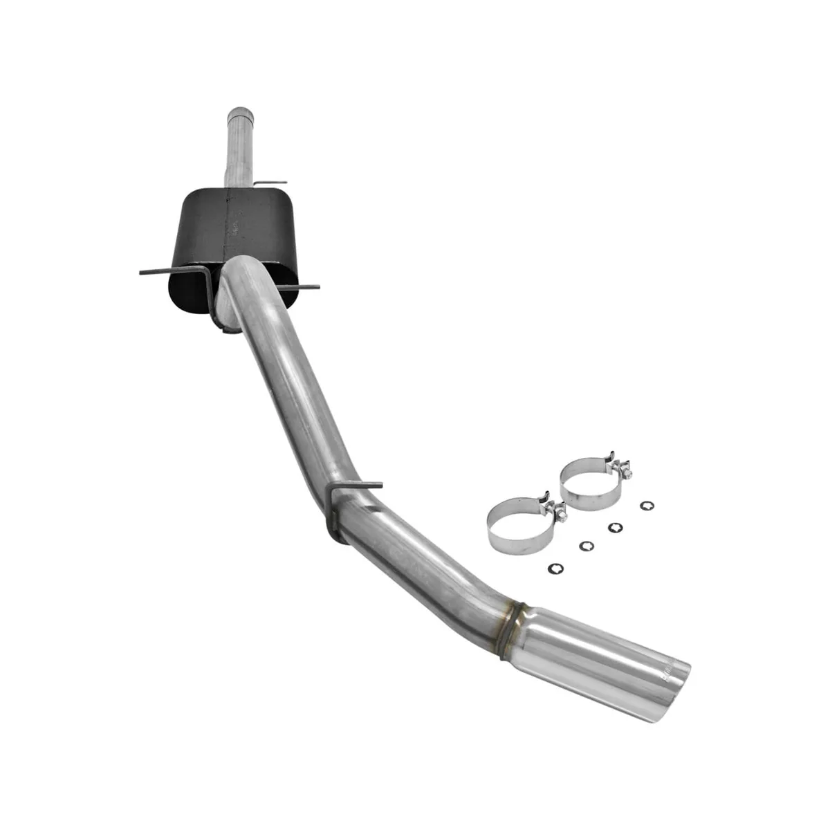 11-13 Chevrolet/GMC 1500 6.2L V8 Crew Cab/Short Bed Extra Cab/Standard Bed 143in WB Cat-back 50 Series Big Block Muffler Mandrel Bent 3.5in. 16 Gauge Tubing 4in. Polished 304S W/Embossed Logo Tip SOS Force II 409S Stainless Steel product image