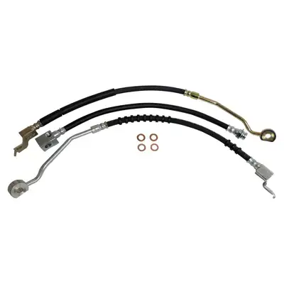 Crown Automotive Jeep Replacement Blacksilvercopper Brake Hose Kit Includes Left And Right Front Hoses Rear Hose to Axle, And 4 Brake Hose Washers