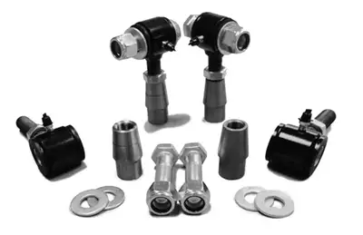 Steinjager Steinjäger 3/4-16 RH LH Poly Bushings Kits, Male 3/8 Bore x 3.00 Wide fits 1.500 x 0.250 Tubing Black Powdercoated Bush Housing Four Poly Ends Per Kit