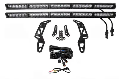 Diode Dynamics Diode Dynamics - SS30 Bumper Bracket Kit for 2018-2024 Jeep JL Wrangler/Gladiator, White Driving Dual