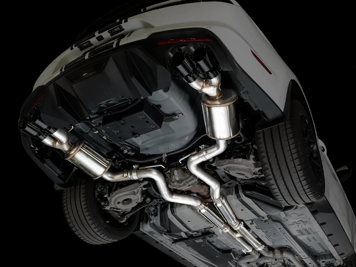 AWE Touring Edition Cat-back Exhaust for the '18-'23 S550 Mustang GT - Quad Chrome Silver Tips product image