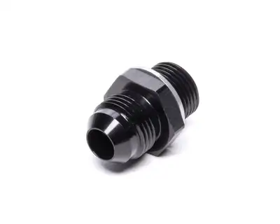 Vibrant Performance Straight AN to Metric Adapter Fitting; -8AN; M18x1.5 Metric Size; 6061 Aluminum; Black Anodized;