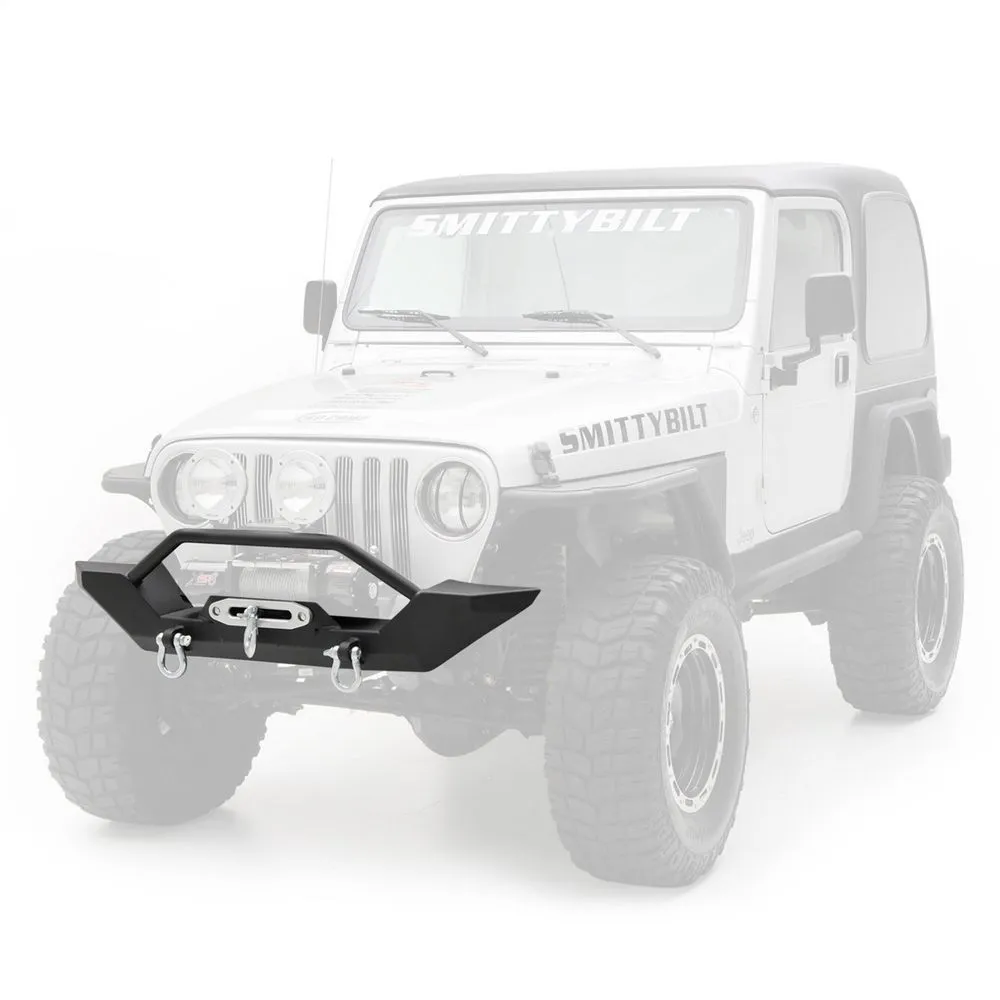 9706 Wrangler Tj/Lj Xrc Rock Crawler Front Bumper W/Grille Guard & Dring Mounts; Black Textured product image