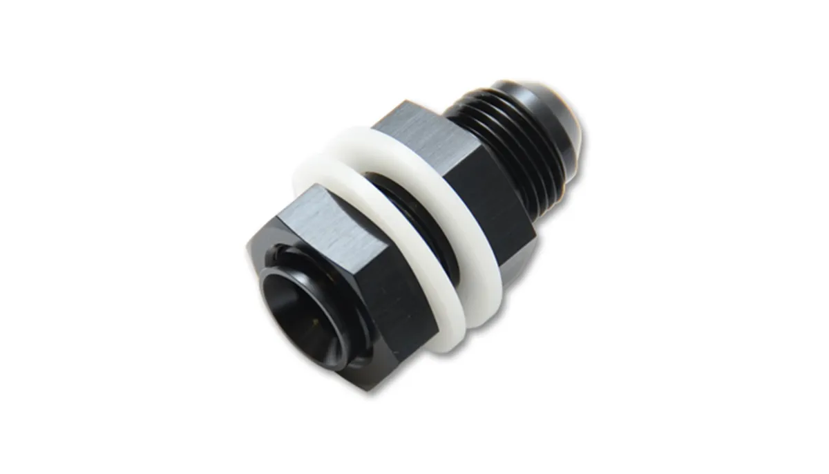 Vibrant Performance - 16893 - Fuel Cell Bulkhead Adapter Fitting; Size: -8AN (With 2 PTFE Crush Washers & Nut) product image