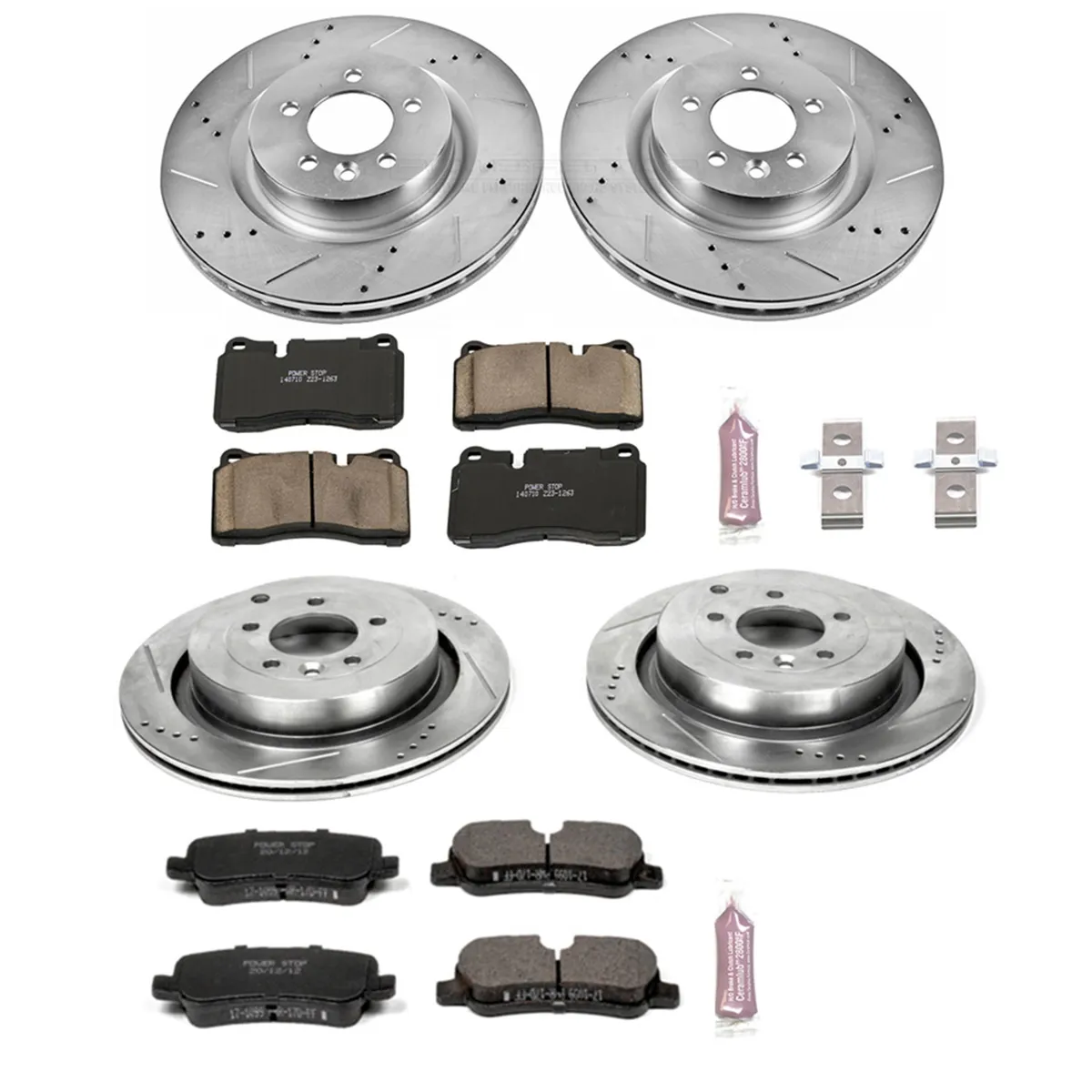 Z23 Evolution Sport Upgrade Kit: Drilled/Slotted Rotors; Carbon-Fiber Ceramic Pads W/Hardware; Pad Sensors product image