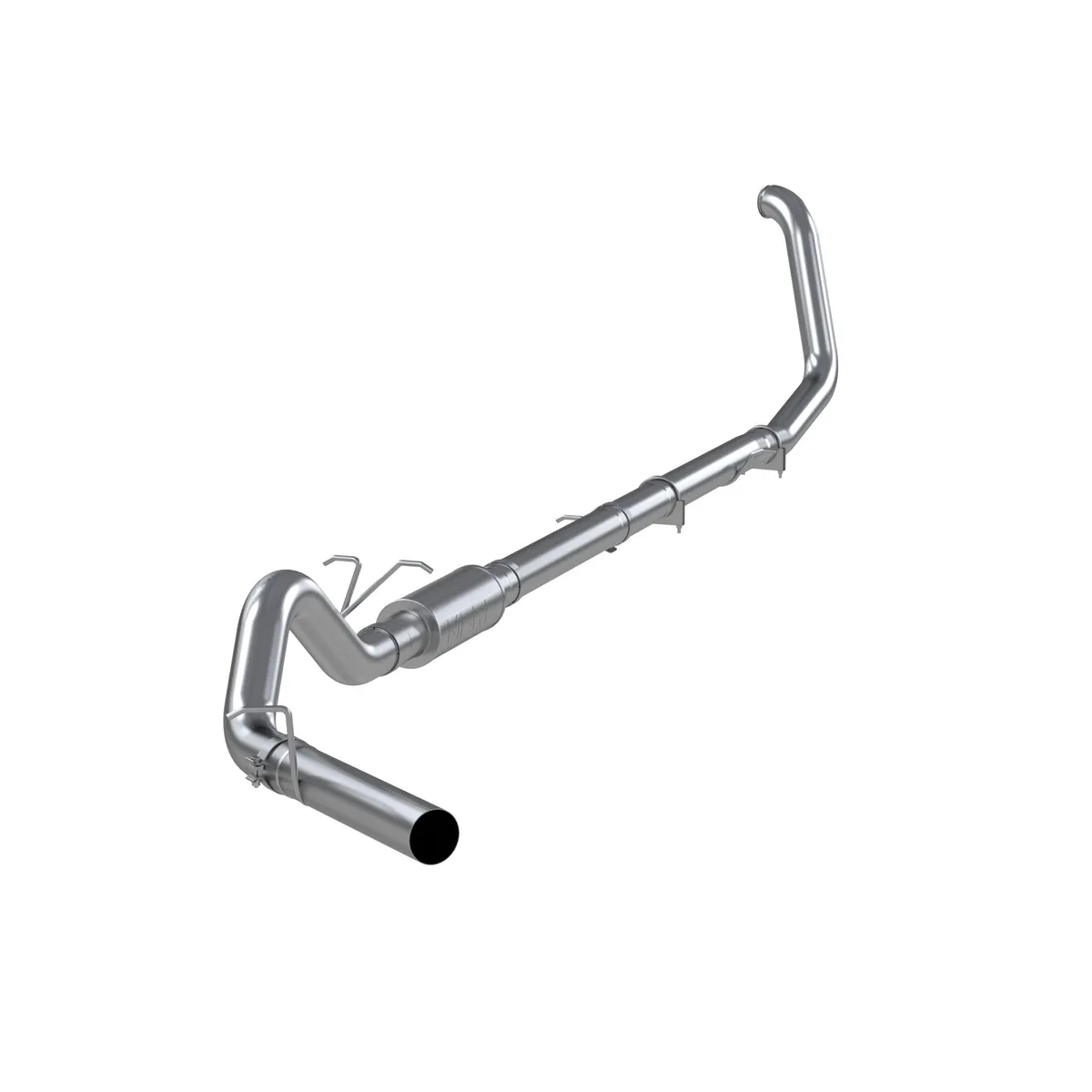 Armor Lite Turbo Back Exhaust System; 4 in.; Incl. 4 in. Turbo Down Pipe/Mid Pipe/Ext. Pipes/Muffler/Over Axle Pipe/Tailpipe/Hardware; No Tip Incl.; Single Side Exit; Aluminized; product image