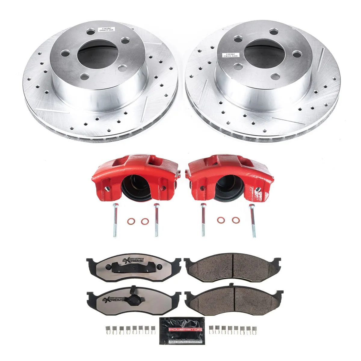 Z36 Truck/Tow Upgrade Kit: Drilled/Slotted Rotors; Carbon-Fiber Ceramic Pads; Powder Coated Calipers product image