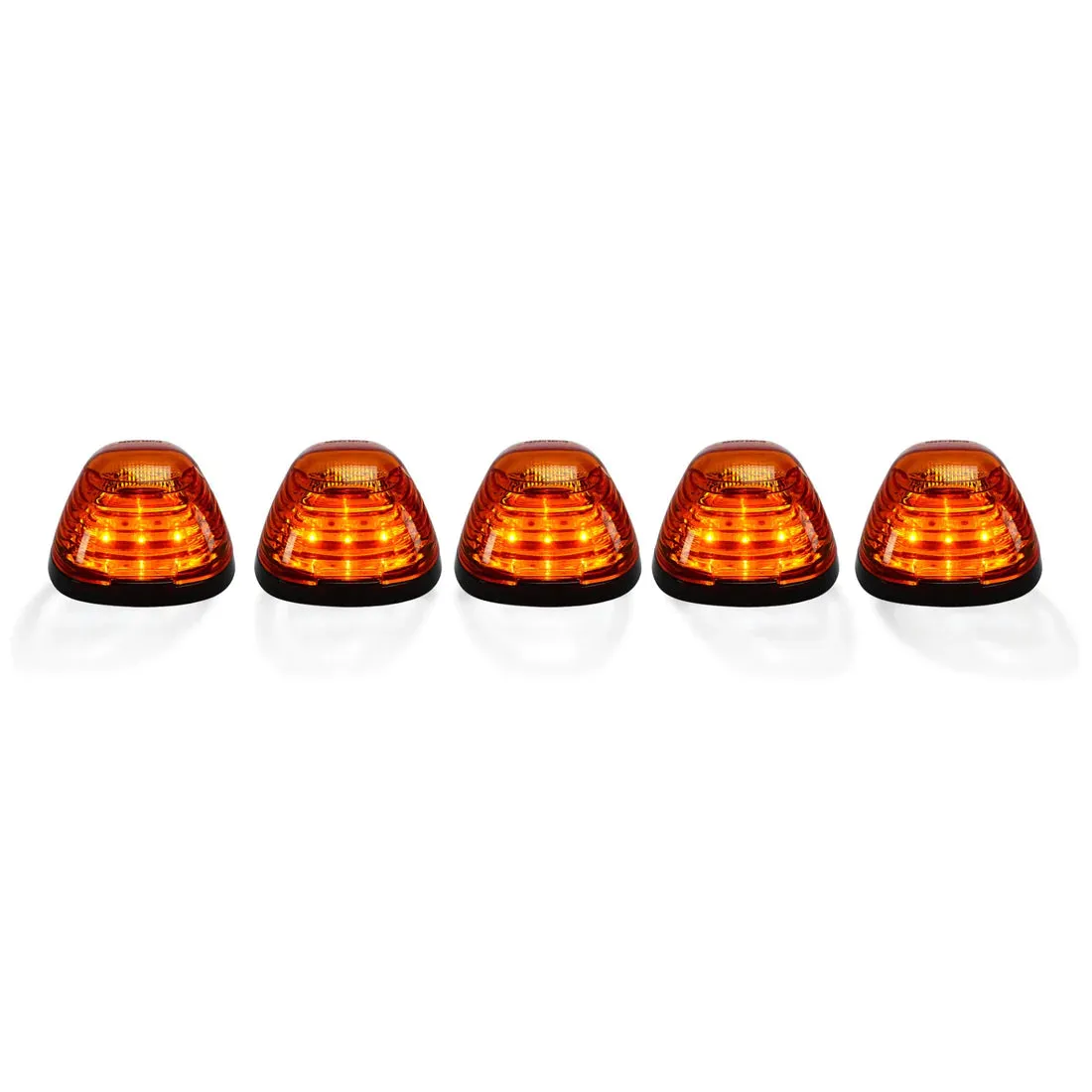 Ford Super Duty 99-16 5 Piece Cab Lights Amber Xenon Bulbs with Amber Lens - (Attn: This cab light kit replaces OEM factory installed Ford 99-16 cab roof light lenses) product image